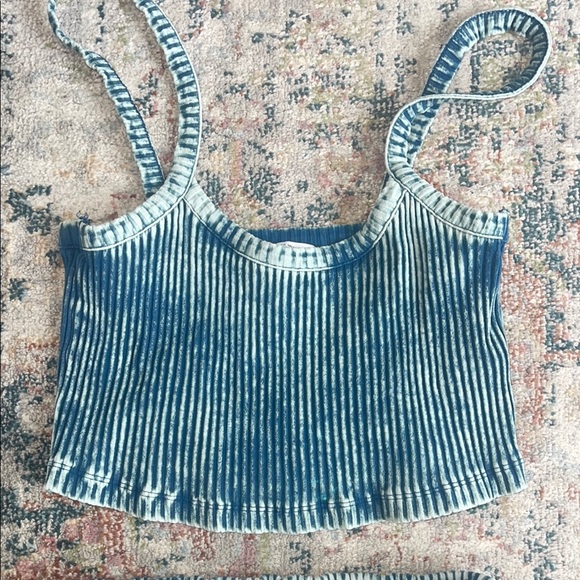 Blue Ribbed Two-Piece Set - Picture 2 of 4